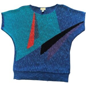 Vintage Ann Wi 80s batwing, short sleeve sweater, medium